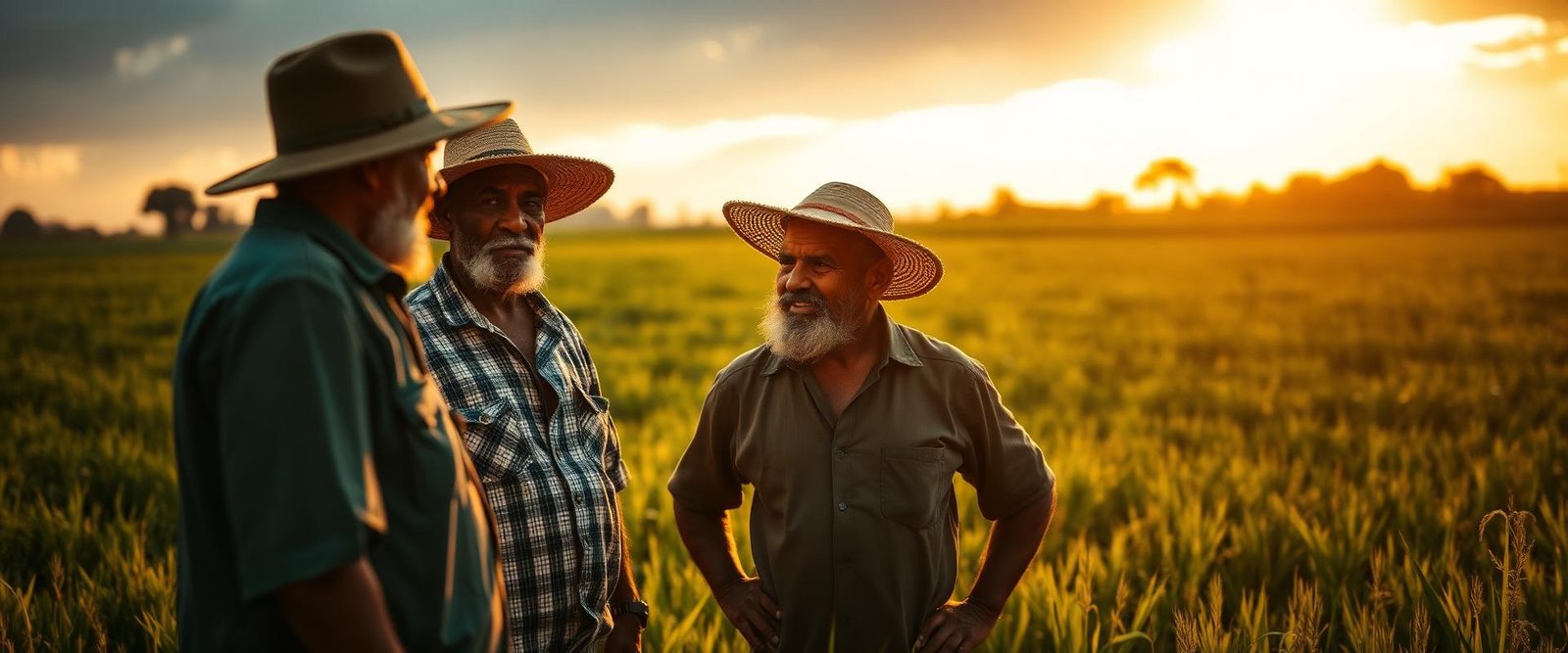 Produtores rurais no campo